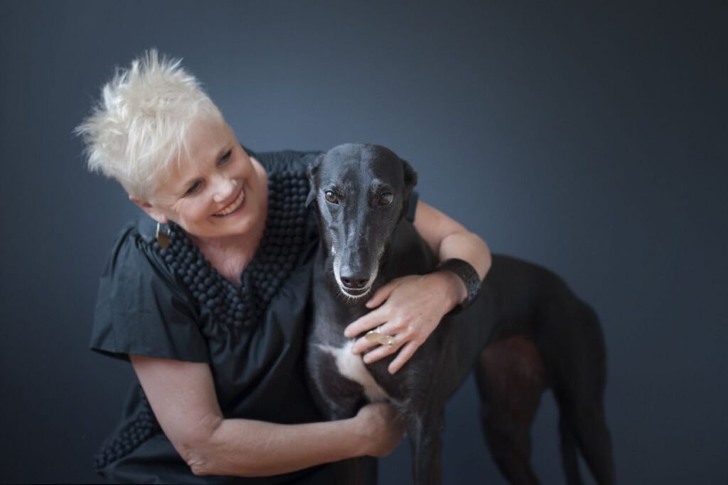 Noelene with black Greyhound