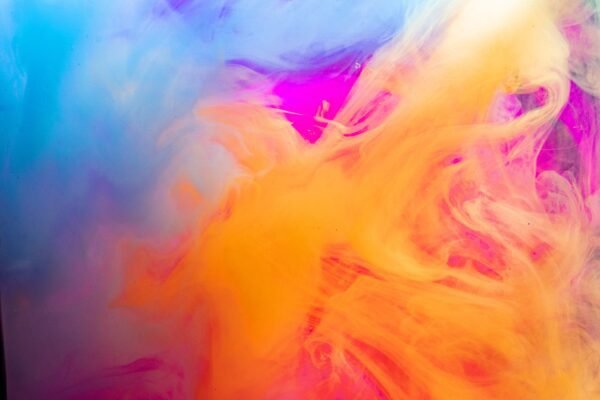 beautiful image showing a swirl of colors including pink, orange and blue